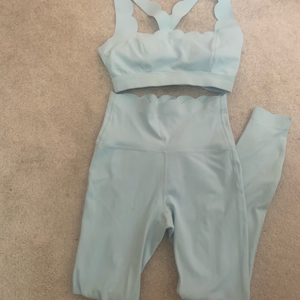 Coco Lillys Scalloped Edge Leggings and Sports Bra